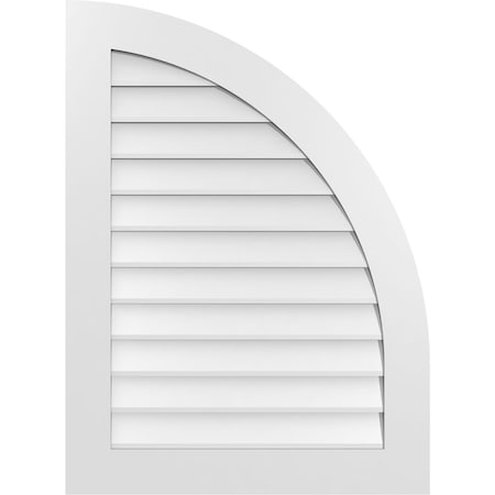 Ekena Millwork Quarter Round Top Right Surface Mount PVC Gable Vent w/ 3-1/2"W x 1"P Standard Frame, 28"W x 38"H GVPQR28X3801SN
